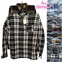 Чоловіча сорочка тепла байкова розмір батал 52-62 (від 6 шт.)