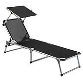 Ліжко розкладне Bo-Camp Sun Lounger With Sunscreen 5 Positions Black (1304460)