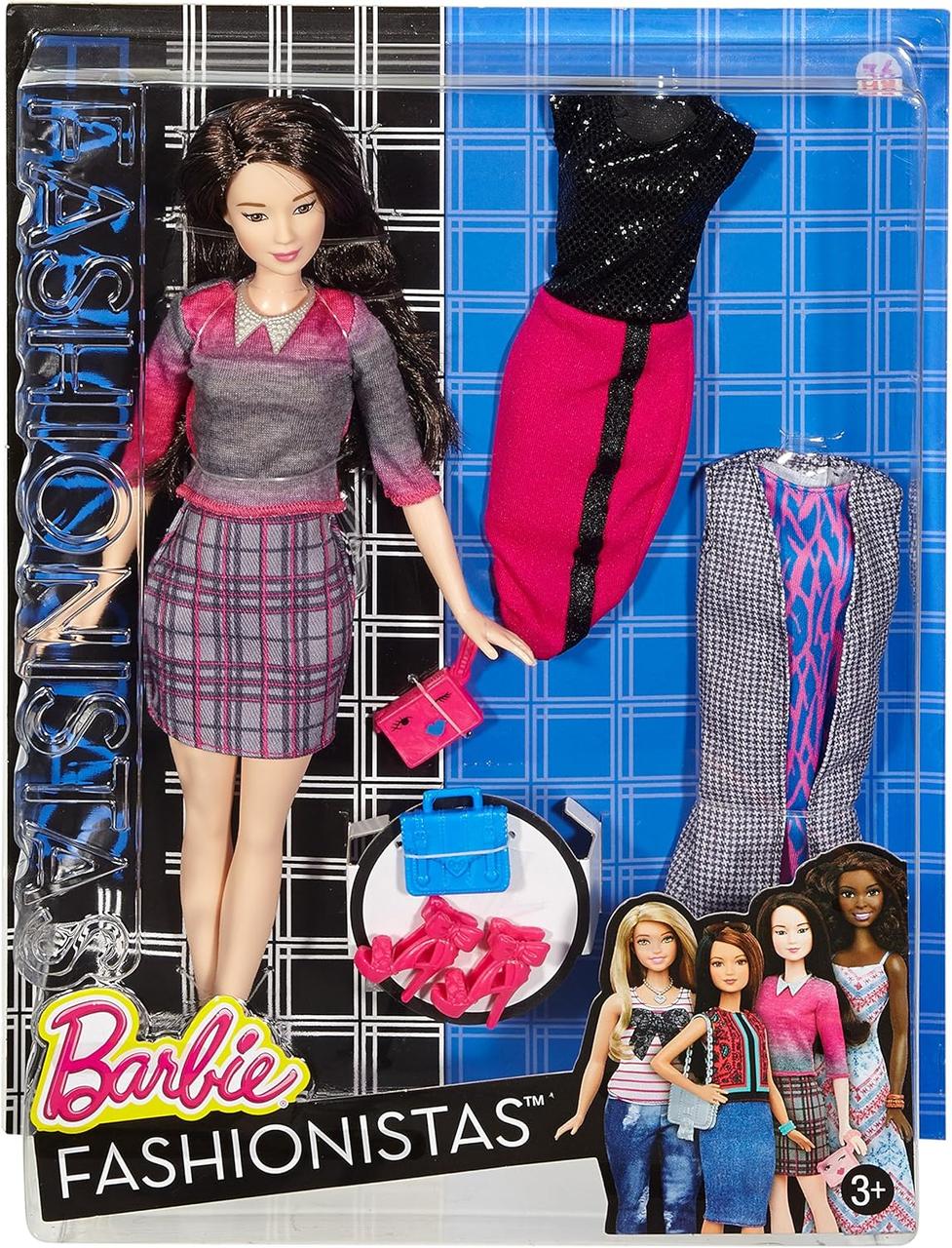 Барбі Модниця-азіатка з 2 додатковими вбраннями Barbie Fashionista Asian
