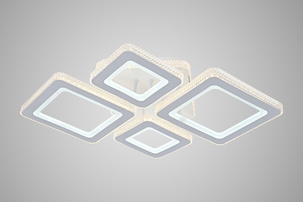Світлодіодна люстра квадрати з пультом керування 144 W DIMMER 3000-6000 H105*L510*W400