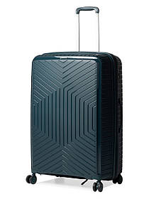 Валіза велика L поліпропілен т.зелена 77х53х32+5см/133л/4.4кг/Snowball