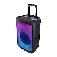 Переносна акустична система на колесах з радіомікрофоном Temeisheng 1215-02 Портативна Bluetooth колонка, фото 2
