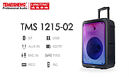 Переносна акустична система на колесах з радіомікрофоном Temeisheng 1215-02 Портативна Bluetooth колонка, фото 7