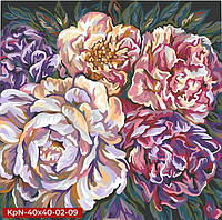 Картина за номерами Букет півонії, 40х40 см. (KPNE-40x40-02-09)