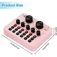 Портативна звукова карта з мікрофоном у комплекті EL-HP-201 Багатофункціональна аудіокарта Рожева, фото 7