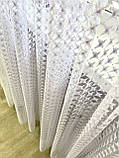 Тюль Сніжинка вишивка густа біла, фото 7