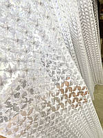 Тюль Сніжинка вишивка густа біла
