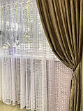 Тюль Сніжинка вишивка густа біла, фото 3