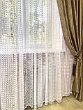 Тюль Сніжинка вишивка густа біла, фото 2