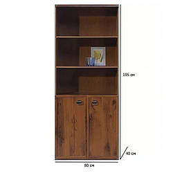 Стелаж з полицями та дверцятами Індіана JREG2DO 80 см дуб шутер у стилі кантрі в кімнату підлітка