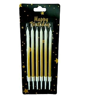 Набір свічок омбре біло золоті 13 см