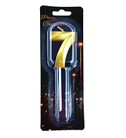 Свічка цифра золото 7