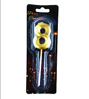 Свічка цифра золото 8