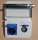 Комбінований щиток (11 мод.) (IP65) 318x231x127 з розетками 32А(220В/3)/16А, фото 2