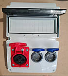 Комбінований щиток (11 мод.) (IP65) 318x231x127  з розетками 16А(380В/4)/2x16А, фото 2