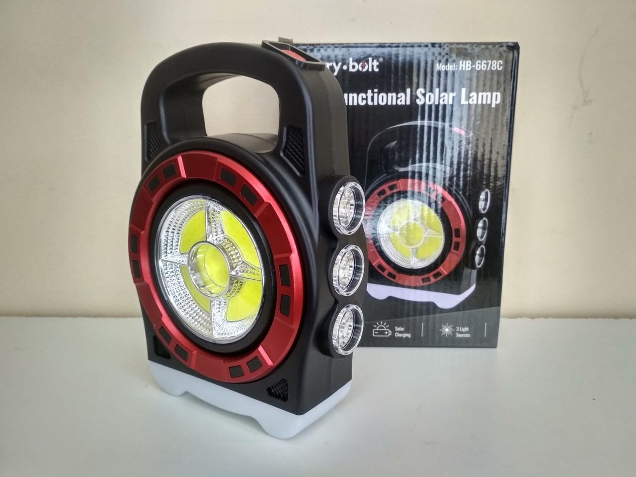 Ліхтар переносний 5158-LED+COB, power bank, Li-Ion акумулятор, сонячна батарея, ЗУ microUSB, Box