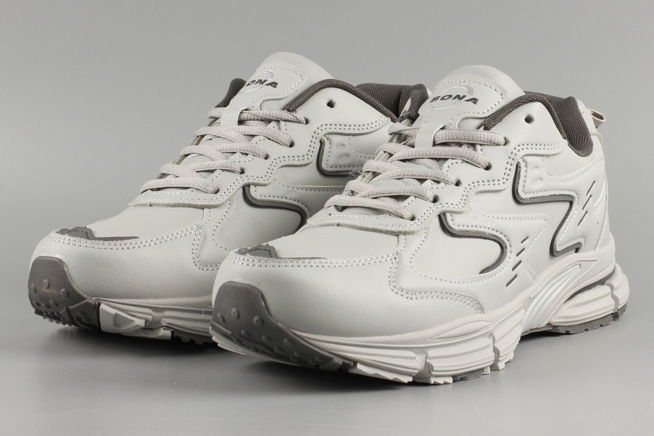 Кросівки чоловічі шкіряні сірі Bona 941M Бона Розміри 41 43 44 46, фото 1