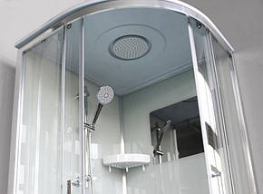 Душовий бокс VERONIS BV 3 100 100х100х220 см на середньому піддоні прозоре скло хром, фото 3