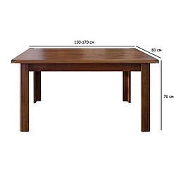 Розкладний обідній стіл Індіана JSTOA 130-170х80 см дуб шутер у вітальню у стилі кантрі