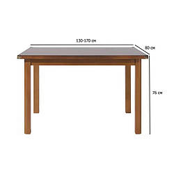 Розкладний обідній стіл Індіана 130-170х80 см дуб шутер у їдальню в стилі кантрі