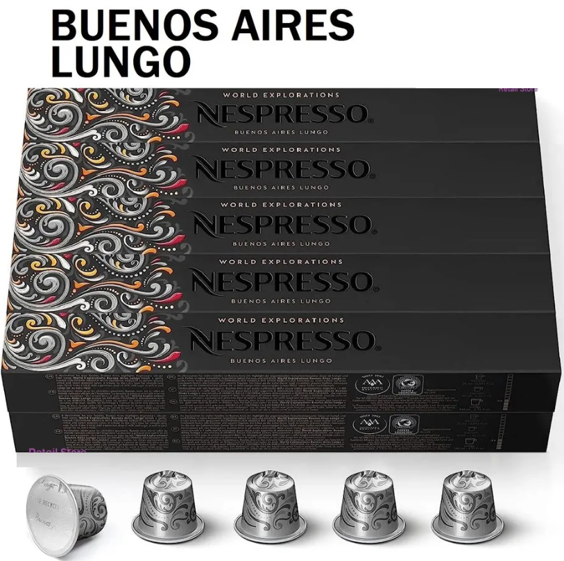 Кава в капсулах Nespresso Buenos Aires Lungo limited Edition Тубус 10 капсул