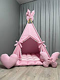 Вігвам Рожевий світ 1 БОНБОН + Плюш minky Повний комплект, вігвам для дівчинки, вігвам для дітей, дитячий вігвам, дитяча палатка, фото 7