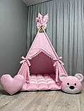 Вігвам Рожевий світ 2 БОНБОН + Плюш minky Повний комплект, вігвам для дівчинки, вігвам для дітей, дитячий вігвам, дитяча палатка, фото 7