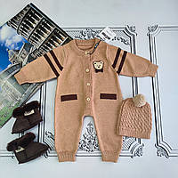 Дитячий в'язаний чоловічок Moschino, осінній ромпер для новонароджених