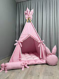 Вігвам Рожевий світ 4 БОНБОН + Плюш minky Повний комплект, вігвам для дівчинки, вігвам для дітей, дитячий вігвам, дитяча палатка, фото 4