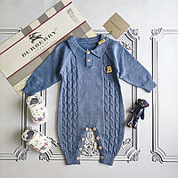 Дитячий в'язаний чоловічок Берберри, ромпер для новонароджених