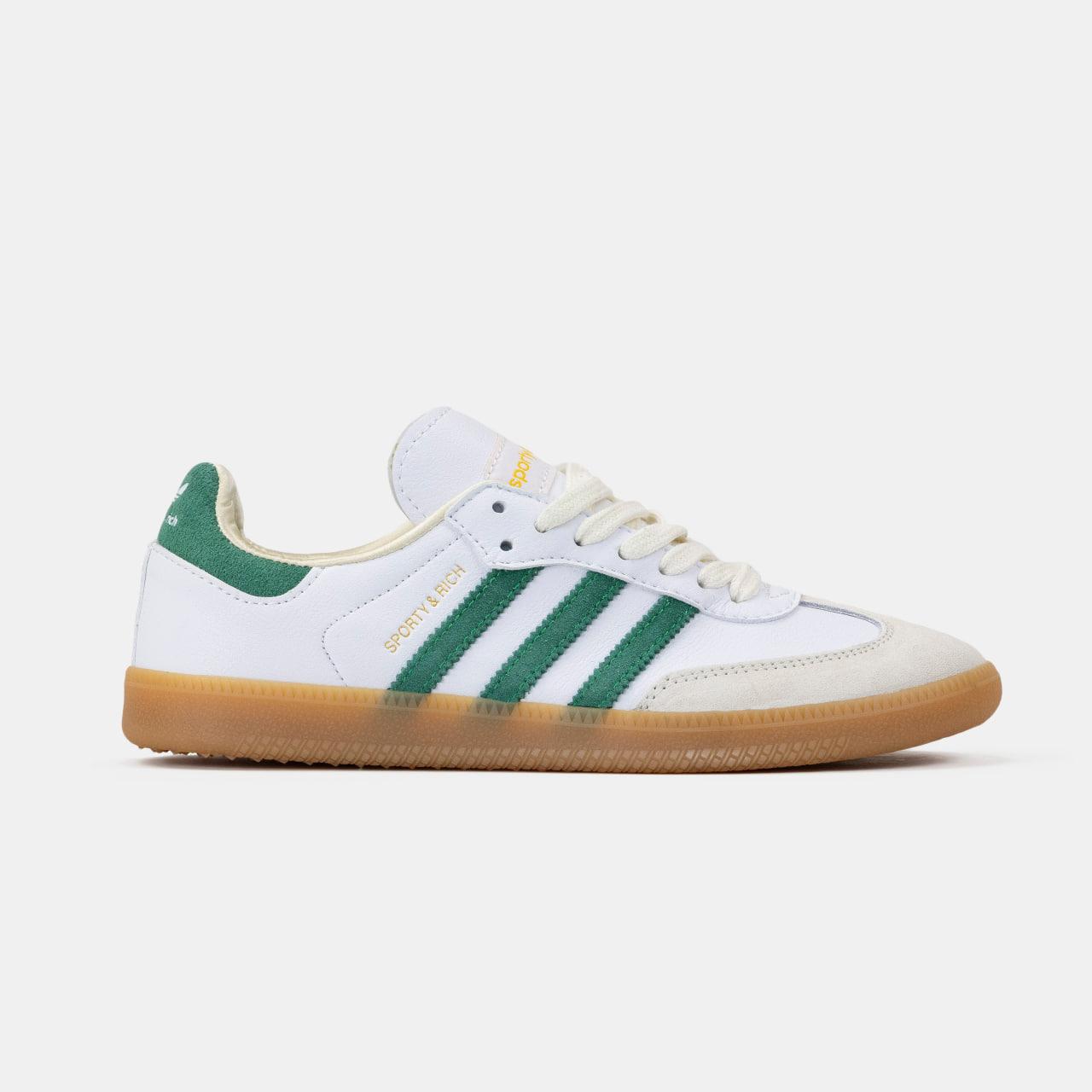 Кросівки Adidas Samba Sporty & Rich White Green / Адидас Самба Спорті енд Річ Білі з Зеленим
