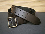 Ремінь офіцерський Рremium Lux натуральна шкіра коричневий №2 / 120 см, фото 2