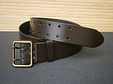 Ремінь офіцерський Рremium Lux натуральна шкіра коричневий №2 / 120 см, фото 5