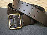 Ремінь офіцерський Рremium Lux натуральна шкіра коричневий №2 / 120 см, фото 7