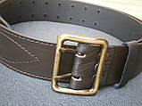 Ремінь офіцерський Рremium Lux натуральна шкіра коричневий №2 / 120 см, фото 3