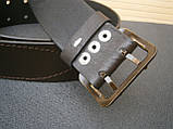 Ремінь офіцерський Рremium Lux натуральна шкіра коричневий №2 / 120 см, фото 9