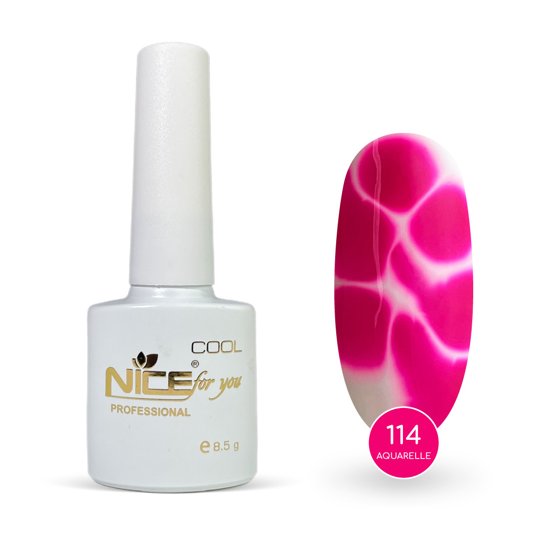 Гель-лак Nice for you Акварель Сool 114-СА Рожевий 8.5 г