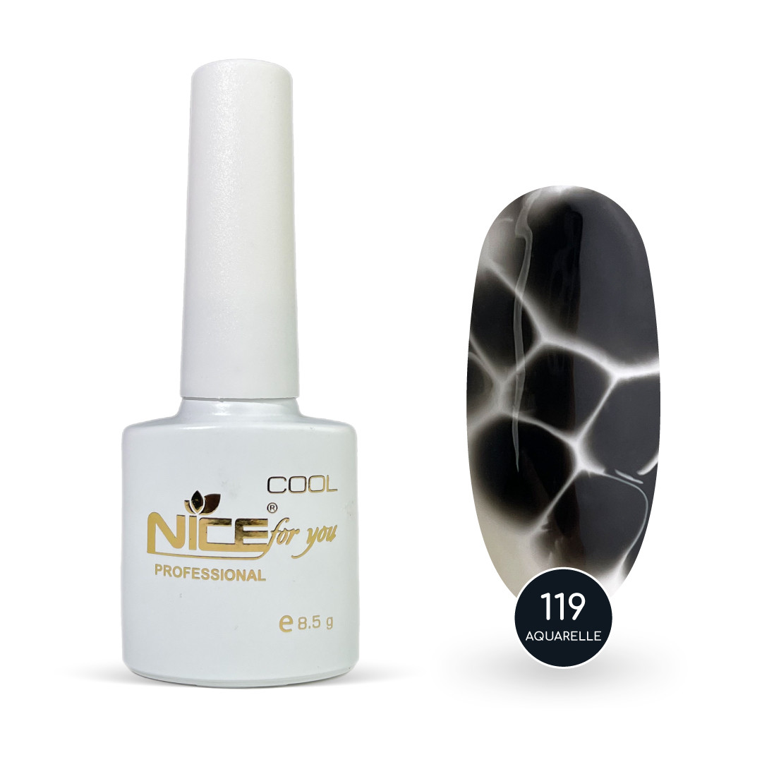 Гель-лак Nice for you Акварель Сool 119-СА Чорний 8.5 г