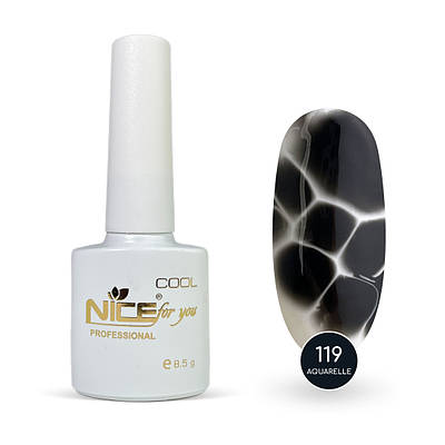 Гель-лак Nice for you Акварель Сool 119-СА Чорний 8.5 г