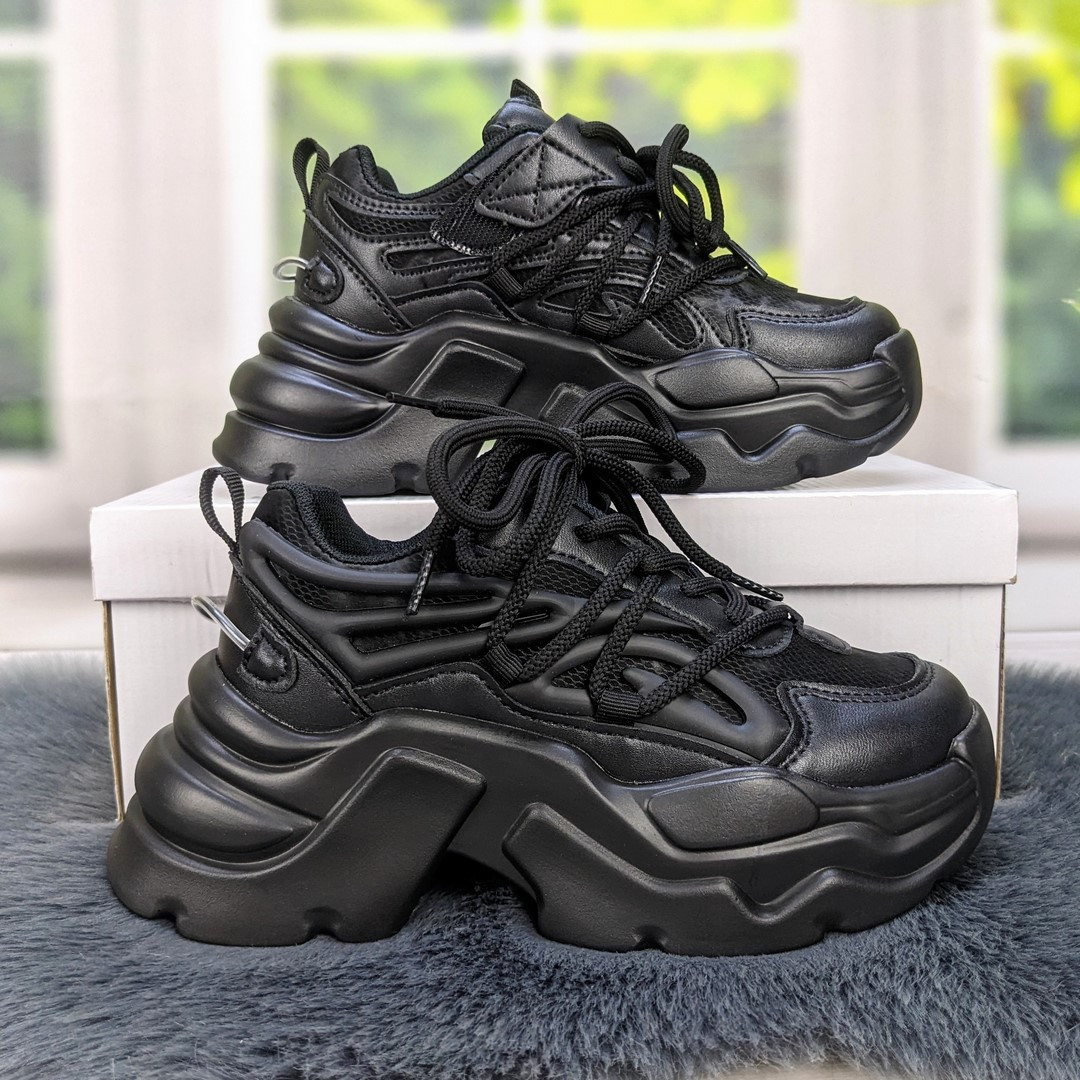 Кросівки дитячі на платформі чорні еко-шкіра Jong Golf 5468, фото 1