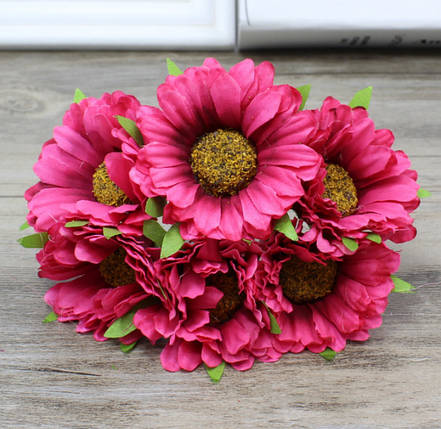 Букетик хризантем 4 см, малиновий, фото 1