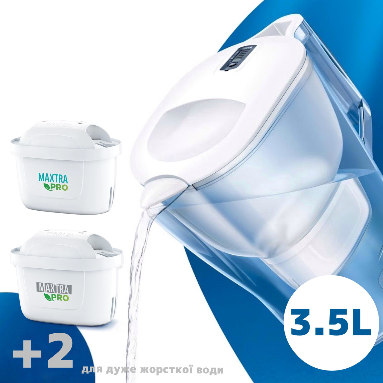 Глечик із фільтром для жорсткої води Brita Aluna XL 3,5 л Білий + Змінні фільтри 3 шт