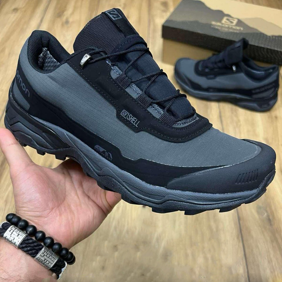 Чоловічі кросівки Salomon Soft Shell термостильні осінні сірі