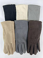 Жіночі сенсорні кольорові рукавички флісові на хутрі (гуртом)