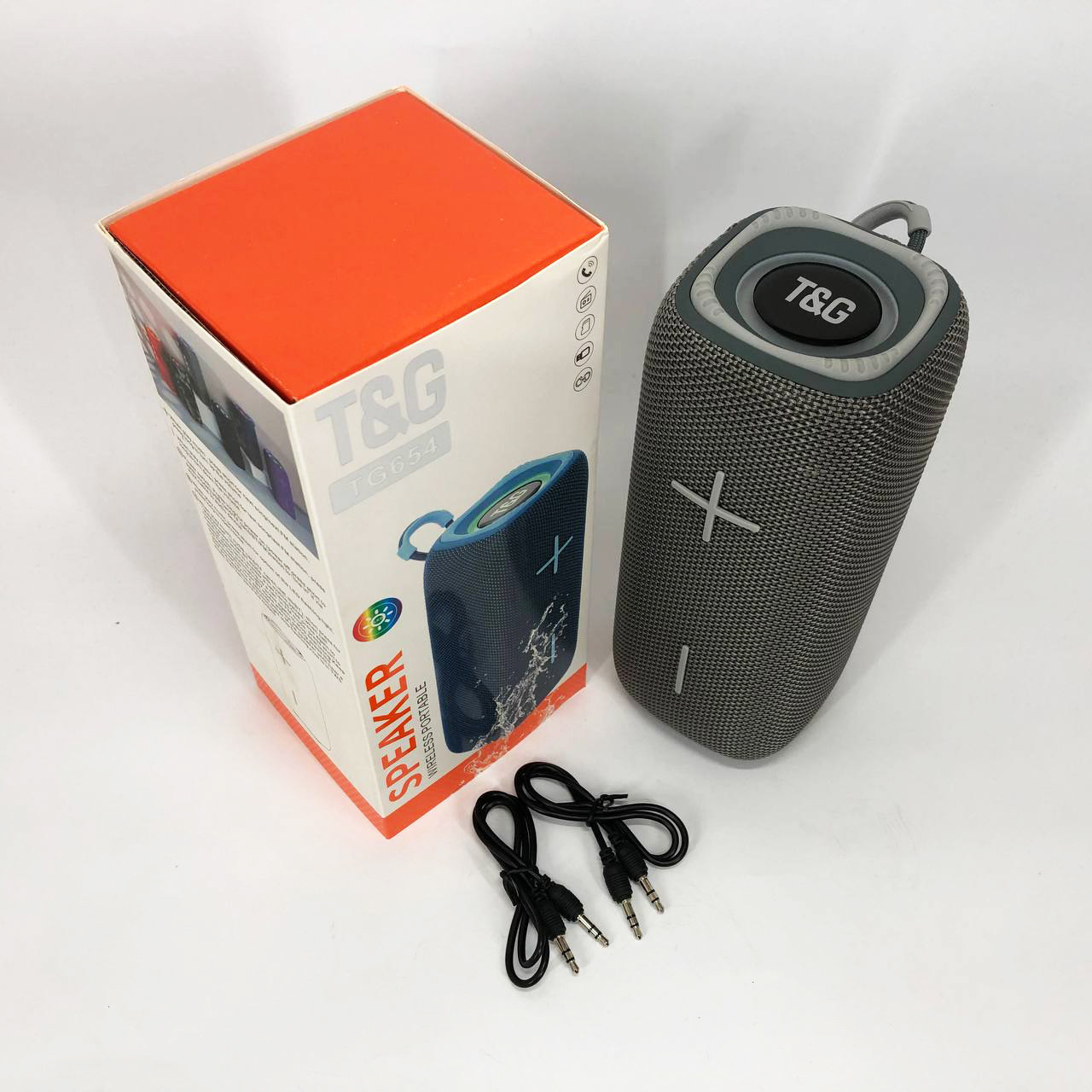 Портативна колонка Bluetooth TG654 8W з підсвічуванням, Бездротова колонка портативна потужна. Колір: сірий, фото 1