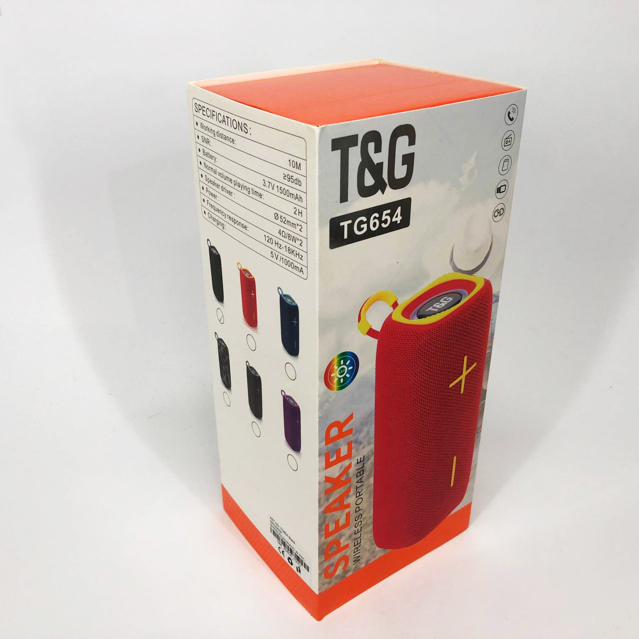 Портативна Bluetooth колонка TG654 8W з підсвічуванням, акумуляторна колонка для музики. Колір: чорний, фото 1