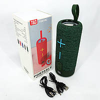 Портативна Bluetooth колонка TG619C FM-радіо USB/TF з ремінцем, колонка з акумулятором. Колір: зелений