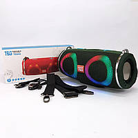 Портативна колонка TG642 з RGB підсвічуванням та ремінцем, гучна блютуз колонка. Колір: зелений