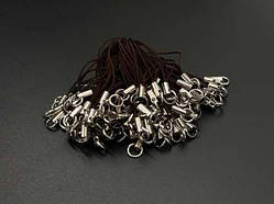 Коричневий Шнурок сувенірний Текстильний з кільцем 62 мм. Міцний Ремінець 100 шт/уп Фурнітура / Коричневий Шнурок сувенірний