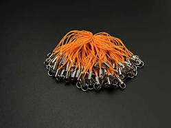 Оранжевий Шнурок сувенірний Текстильний з кільцем 62 мм. Міцний Ремінець 100 шт/уп Фурнітура / Оранжевий Шнурок сувенірний